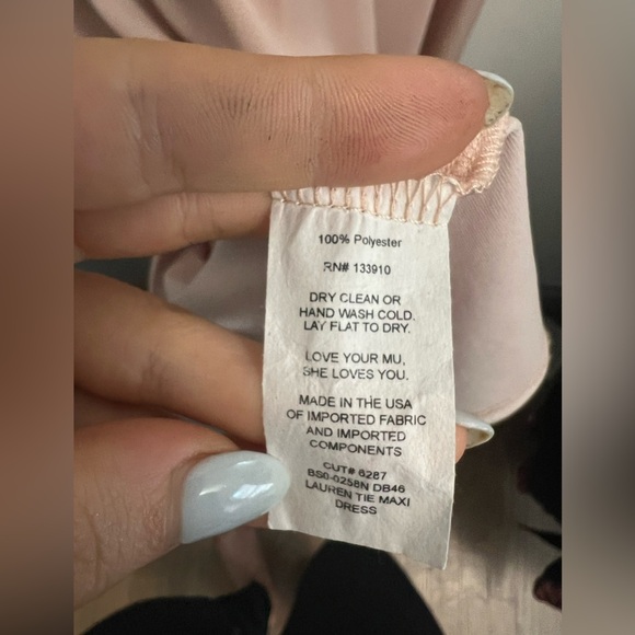 Show Me Your MuMu Lauren Tie Maxi Dress - Dusty Blush Crisp - Size S - Picture 8 of 10